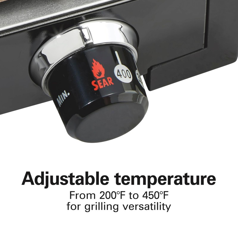 Hamilton Beach Electric Indoor Searing Grill with Adjustable Temperature Control