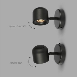 Aisilan Modern Adjustable Wall Sconce Fixture LED COB Wall Spotlight Lighting Aluminum Bedside Wall Light Warm White 9W 3000K BD22W3K9W
