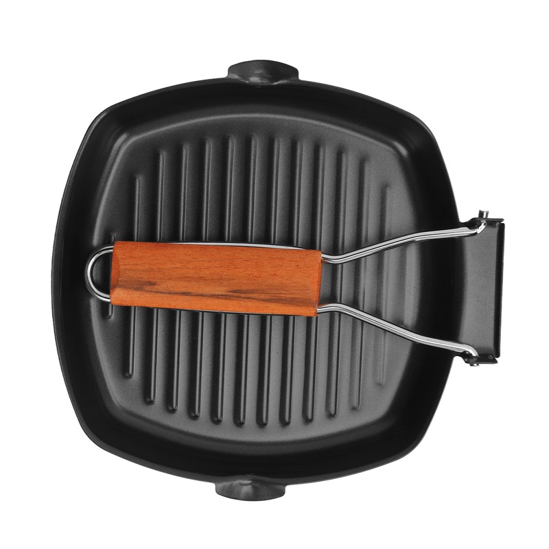Frying Pan Folding Non Stick Portable Anti Scald Wooden Handle