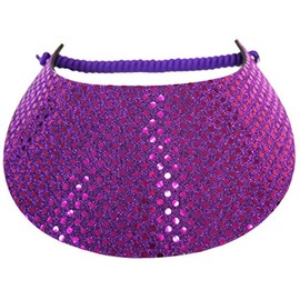 Coil Foam Visor Purple Sequin Red Hat Ladies