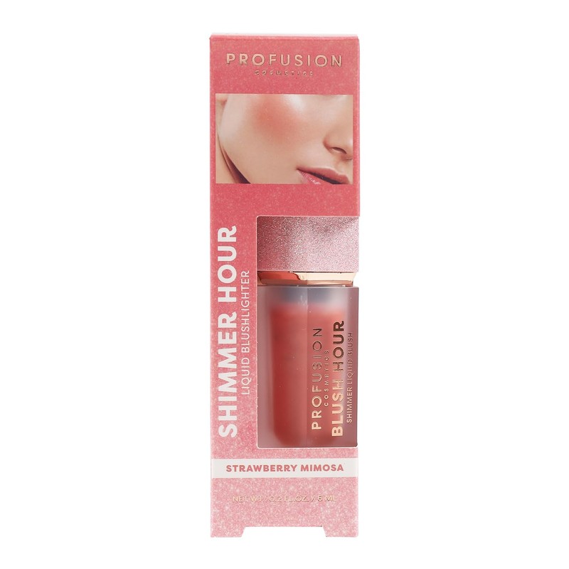 Profusion Cosmetics Shimmer Hour Liquid Blushlighter, Blendable Dewy Cheek Tint