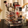 Cq acrylic 3 Pack Clear Make Up Organizers for Vanity,Stackable