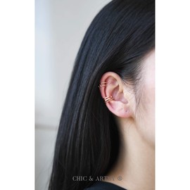 Ear Cuffs 18K Rose Gold Plated 925 Sterling Silver Cuff Earrings for Women Non-Piercing Cartilage Earrings