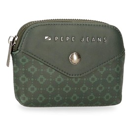 Pepe Jeans Bethany Faux Leather Wallets and Wallets Black Green Various Sizes, Green, round purse
