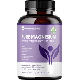 PM Magnesium Glycinate – 200mg Elemental Magnesium per Serving, 120 High-Strength Bisglycinate Capsules, 60 Servings – Made in the UK