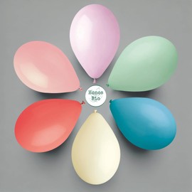 HONOS Organic 50 Balloons Birthday Biodegradable Colourful Balloons Pastel Decoration Birthday Balloons Baby Shower Decoration Birthday Balloons Rainbow