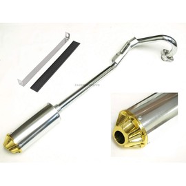 28mm Gold Tip Muffler Exhaust Pipe Kit for Dirt Pit Bikes compatible with CRF50 XR50 SDG SSR LiFan KLX Thumpsar TTR YCF 50cc 70cc 90cc 110cc 125cc Chinese Pit Trail Dirt Bikes