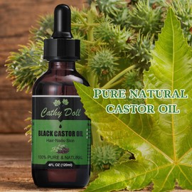 Jamaican Black Castor Oil Organic Cold Pressed Castor Oil For Hair 100% Pure Natural Castor Oil For Eyelashes Eyebrows (2 oz)