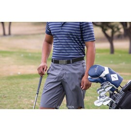 CHAOREN Black & Brown Elastic Belt for Men 2 Pack - Nylon Web Adjustable Belt 1 3/8" Fabric Golf Belt - for Casual Wear