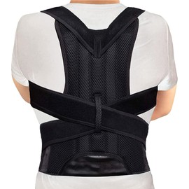 KINGCOO Back Straightener, Back Brace, Breathable and Adjustable Back Supports, Humpback Correction Strap, Posture Corrector for Men and Women, Reduces Neck, Back, Shoulder Pain (L, Black)