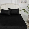 Winter Fleece Fitted Sheet 90 x 200 cm Black Velvet