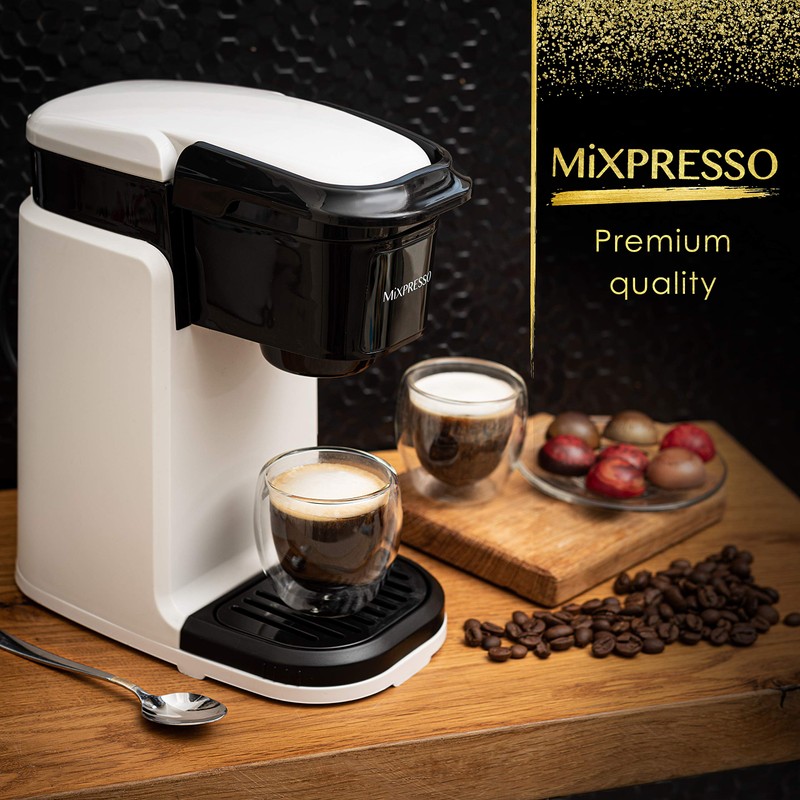 Mixpresso Single Cup Coffee Maker, Personal Single Serve Coffee Brewer