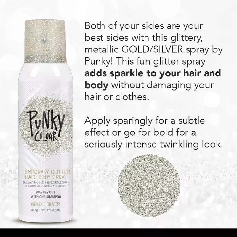 Punky Temporary Hair Highlight Spray Gold/Silver 3.5oz #97535W