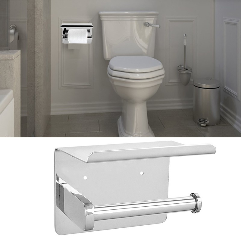 Stainless Steel Wall Mounted Toilet Roll Paper Holder with Mobile