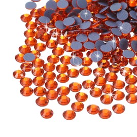 sourcing map 2880 Pcs Hotfix Rhinestones Flatback Crystal Glass Gems Art Rhinestones for Crafts Clothes DIY Decoration(SS10 2.9mm,Orange)