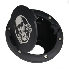 SINLIRU JK Gas Cap Skull Gas Tank Door Fuel Door Gas Cap Cover for Wrangler JK 2007-2017