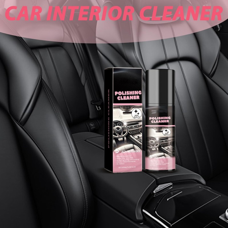 KEBEGE Polishing Cleaner,Car Interior Cleaner, Interior Detail Spray, Cleaning、Decontamination, Interior