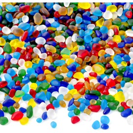 0.5LB | 1LB | 2.75LB Sea Glass Stones for Crafts Vases Fish Tank Red Glass Pebbles GemstonesColor: Colorful, Size: 2.75LB(1185g/41.79oz)