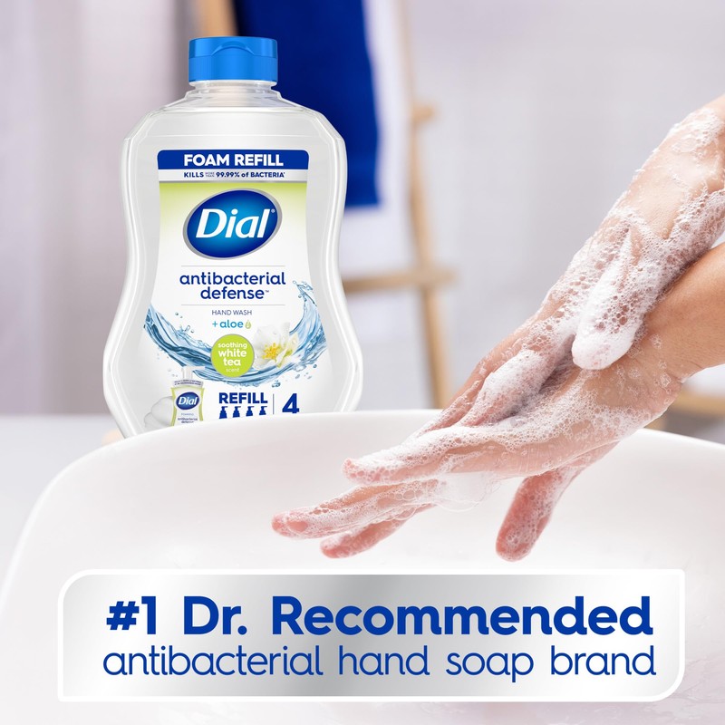 Dial Antibacterial Defense Foaming Hand Soap + Aloe, Soothing White