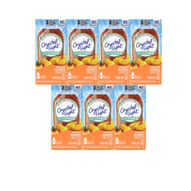 Crystal Light On The Go Peach Mango With Caffeine Drink Mix, 10-Packet Box (Pack of 7)