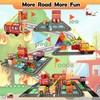 Drofex Magnetic Tiles Road Set with Fire Truck Magnetic Crane,