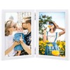 SNXJWA 8x10 Picture Frames Double White Photo Frame Folding Vertical