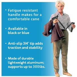 ProBasics Black Folding Cane For Men and Women, Adjustable Foldable Walking C...