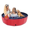 CACSPS Foldable Dog Pool, 71" x 14" Large Kiddie Pool