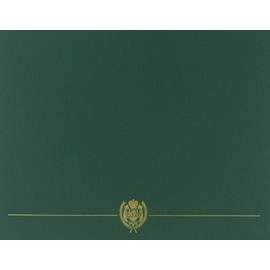 Great Papers! Classic Crest Hunter Green with Gold Foil Certificate Cover, 12" x 9.375", 5 Count (903118)