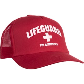 The Hammocks, Florida Lifeguard Snapback Floridian FL Trucker Beach Hat for Men Women -(Red,The Hammocks)