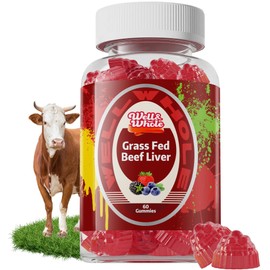 Well&Whole Grass Fed Beef Liver Gummies, Dessicated Beef Liver Supplement for Energy, Immunity, and Full Wellness - Non GMO, Gluten Free, 60 Counts