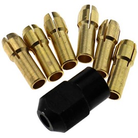 SING F LTD 7pcs 1.0/1.6/2.0/2.4/3.0/3.2mm Brass Drill Chucks Collet Bits Shank Rotary Tools