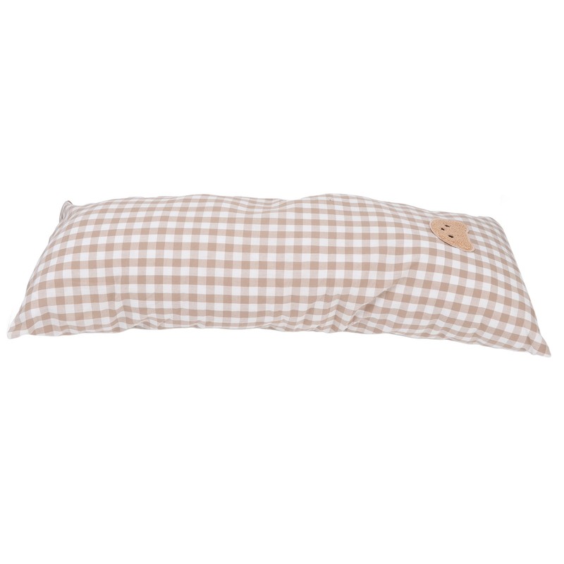 Cotton Baby Side Sleep Pillow Cute Plaid Bear Embroidery Pattern