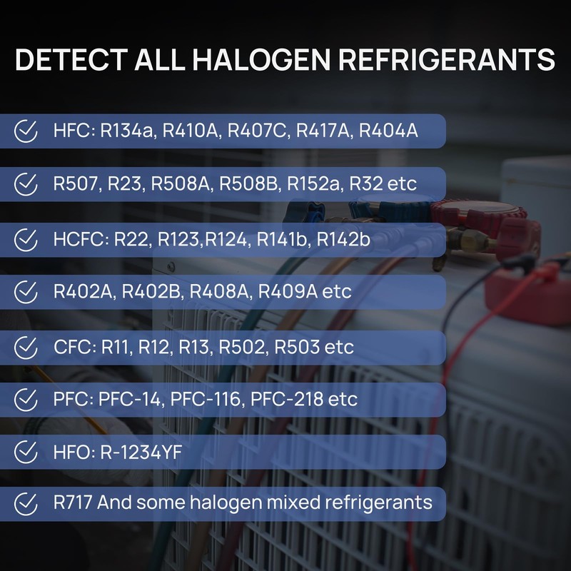 TURBRO Refrigerant Leak Detector with Alarms, Halogen Freon Sniffer with