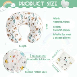 Gobiufy Nursing Pillow Cover,Infant Removable Breastfeeding Pillow Cover for Newborn,Ultra Soft Comfortable Two-Sided Design Slipcover for Baby Boy Girls Breastfeeding Moms