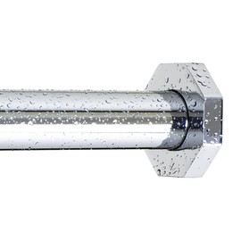 Ivilon Tension Curtain Rod - Hexagonal Spring Tension Rod for Windows or Shower, 24 to 36 Inch, Chrome