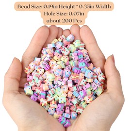 XIANNVXI 200 Pcs Cute Animal Clay Beads Polymer Clay Spacer Beads for Women Jewelry Making DIY Bracelet