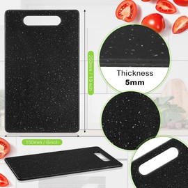 Chopping Board Set Black Branite Look,2 Piece Chopping Board Sets for Kitchen Non Slip Chopping Boards for Kitchen Double Sided Granite Look Non-Slip Plastic Cutting Board Set Dishwasher Safe