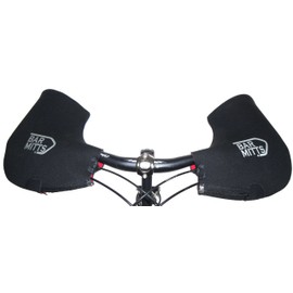 Bar Mitts Cold Weather Mountain/Commuter Bike Neoprene Handlebar Mittens, Standard (No Bar End Openings), Large , Black
