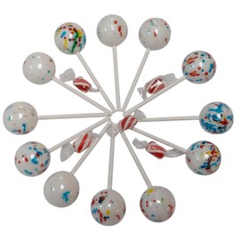 BIG 1.75 INCH Psychedelic Jawbreakers Candy on Sticks 12 Count- Jawbreaker Lollipops-Hard As A Rock