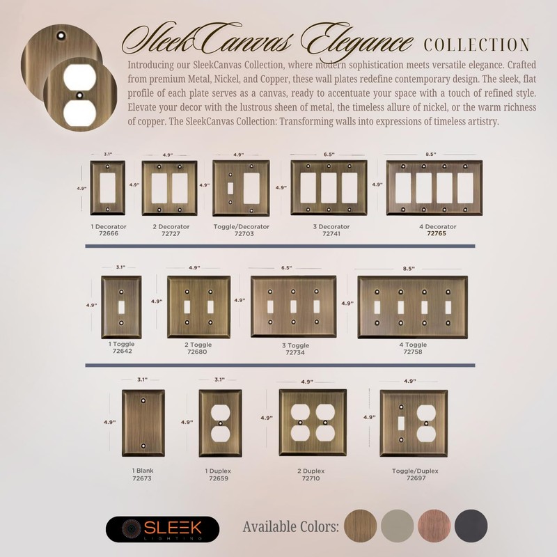 SleekLighting | Wall plates Decorative Classic Antique Brass | Electric
