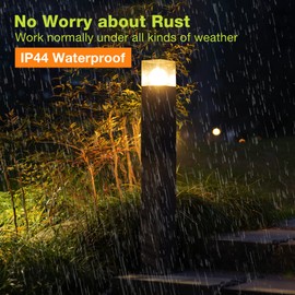 Inowel Landscape Path Lights with E26 Bulb Base 120V Bollard Lights Black for Driveway IP44 Waterproof Modern Outdoor Lawn Lamp 32in for Patio Hallway Garden Decoration