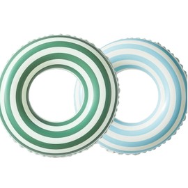 Schwimmring, 2 Stück Luftmatratze Schwimmreifen Aufblasbar, Sommer Schwimmende Wasserspielzeug Dauerhafter Cooler Schwimmring für Pool Sandstrand Party (blau+grün-2)