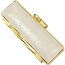 No.3 Stamp Shop Stamp Case, High Quality Leather Stamp Case with Ink Plates, 0.4 inch (10.5 mm), 0.5 inch (12.0 mm), 0.5 inch (13.5 mm), 0.6 inch (15.0 mm), 0.6 inch (16.5 mm), 0.7 inch (18.0 mm), For Men and Women, Handkerchiefs, Celebration, Present, Seal, Employment Gift, School Entrance Celebration, Fashionable (White Neat, S)