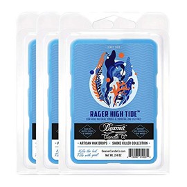 3 Packs of Beamer Candle Co. Smoke Killer Collection Wax Drops, 6-Count Pack - Rager High Tide + Beamer Smoke Sticker…