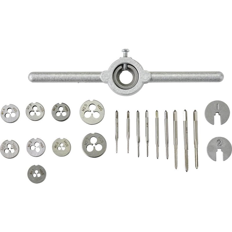 TOOLCRAFT TO-7106694 Tap Set HSS M1, M1.1, M1.2, M1.4, M1.6,