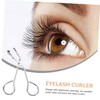 PACKOVE Stainless Steel Eyelash Curler with Slip Pad Portable Handheld