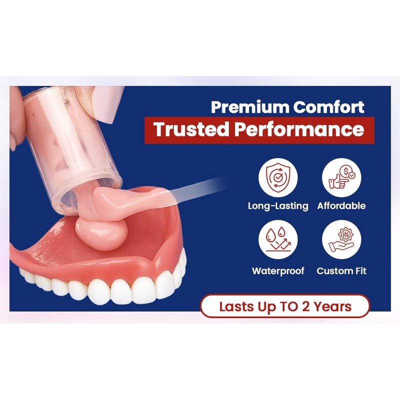 Perma Soft Denture Reliner Kit - Relines 2 Denture Plates