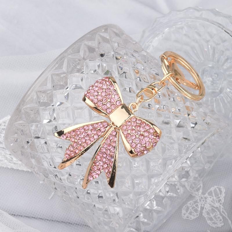 Pink Bow Keychain for Purse Bag Charms for Backpacks Handbags