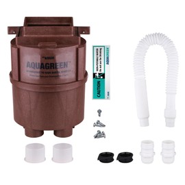 PF0528-BR PF WaterWorks Rain Water Collection Downspout to Rain Barrel Diverter - Basic Kit with Connector Tubing (Rain Barrel not Included) - Fits 2" x 3" and 3" x 4" Downspouts - Brown Diverter